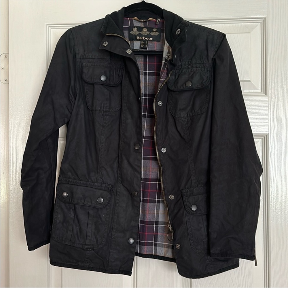 Barbour Waxed Jacket black size 4